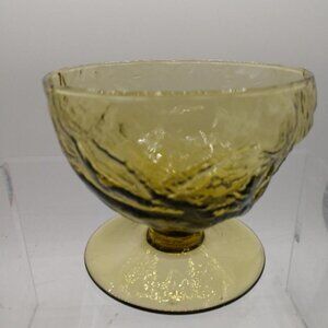 1960's Yellow/Green Crinkled Ice Cream /Sherbet bowls  Set of 3